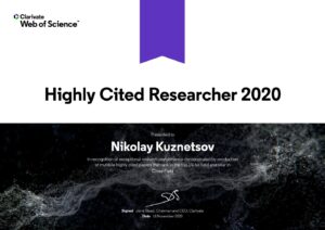 Kuznetsov N.V. - 2020 Highly Cited Researcher Award